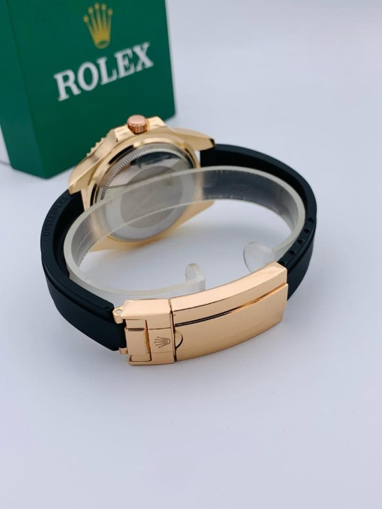 Golden Rolex Style Watch for Men Rubber Strap | Date Feature | Rotatable Crown (Copy)