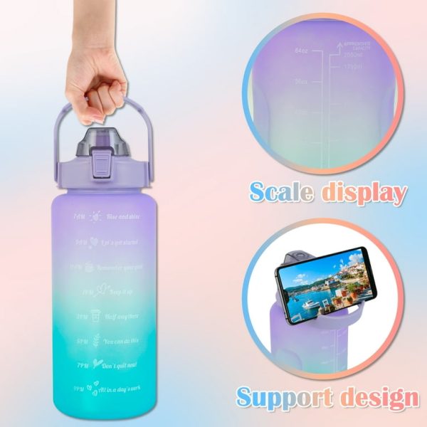 3 Pcs Water Bottles | Colorful Motivational Sports Water Bottle(random Color)